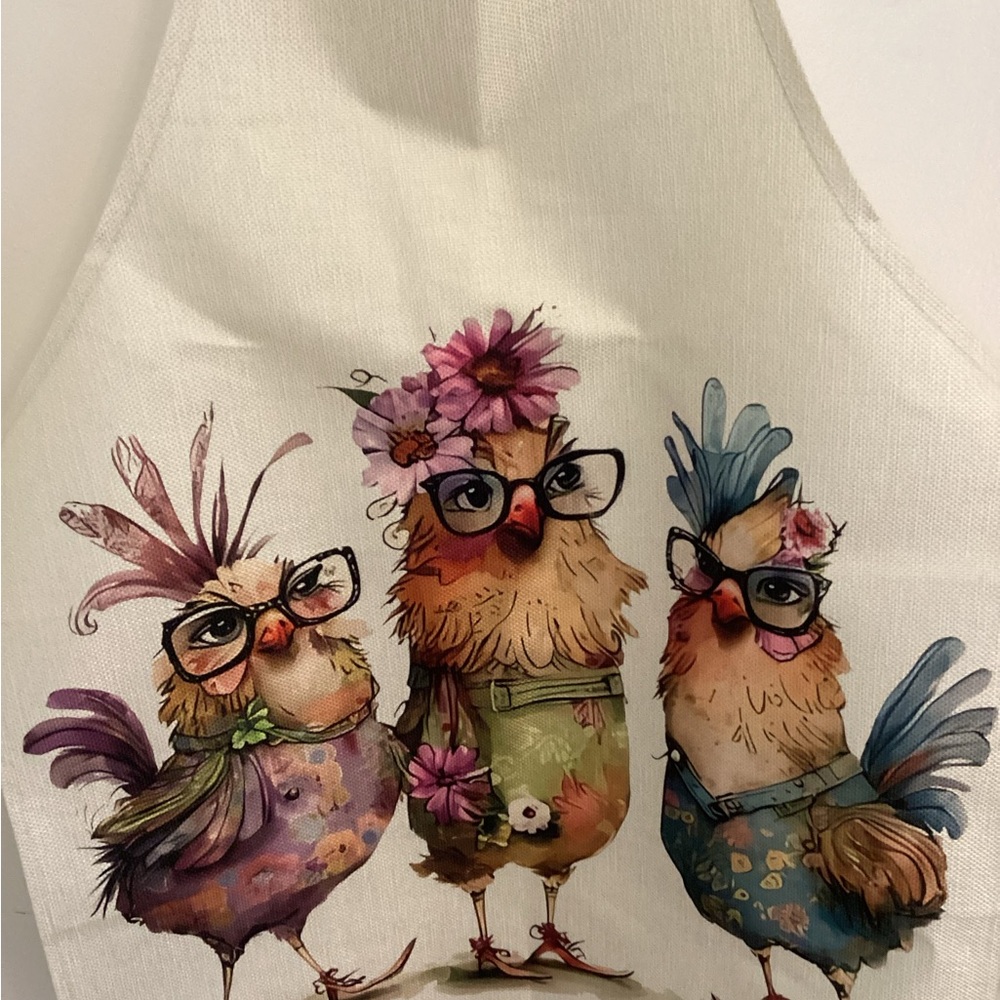 Colorful Chicken Print Apron